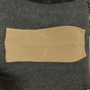 Nude rhinestone pencil skirt. Size small